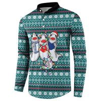 Funny Shark Christmas Button Sweatshirt Xmas Holiday Patterns - Wonder Print Shop