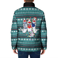 Funny Shark Christmas Padded Jacket Xmas Holiday Patterns - Wonder Print Shop