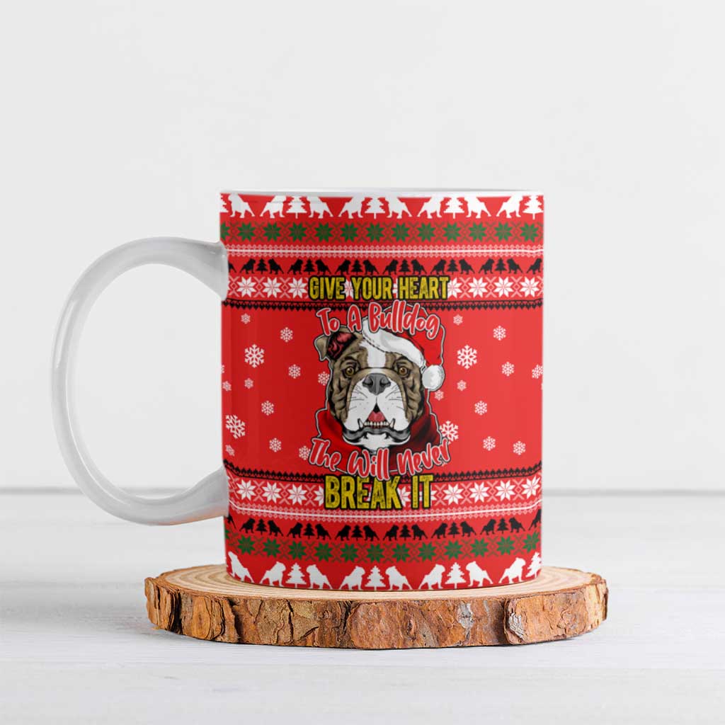 Give Your Heart Pitbull Dog Christmas Ceramic Mug Xmas Holiday Patterns - Wonder Print Shop