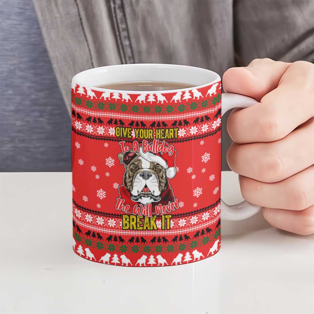 Give Your Heart Pitbull Dog Christmas Ceramic Mug Xmas Holiday Patterns - Wonder Print Shop