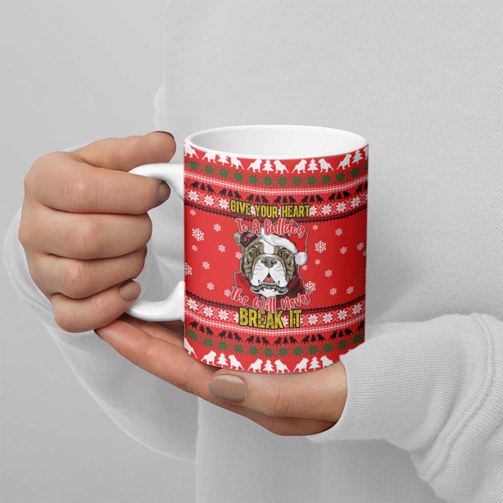 Give Your Heart Pitbull Dog Christmas Ceramic Mug Xmas Holiday Patterns - Wonder Print Shop