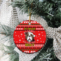 Give Your Heart Pitbull Dog Christmas Ceramic Ornament Xmas Holiday Patterns - Wonder Print Shop
