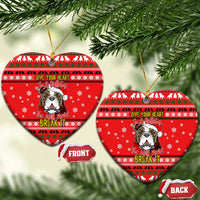Give Your Heart Pitbull Dog Christmas Ceramic Ornament Xmas Holiday Patterns - Wonder Print Shop