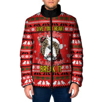 Give Your Heart Pitbull Dog Christmas Padded Jacket Xmas Holiday Patterns - Wonder Print Shop