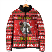 Give Your Heart Pitbull Dog Christmas Padded Jacket Xmas Holiday Patterns - Wonder Print Shop