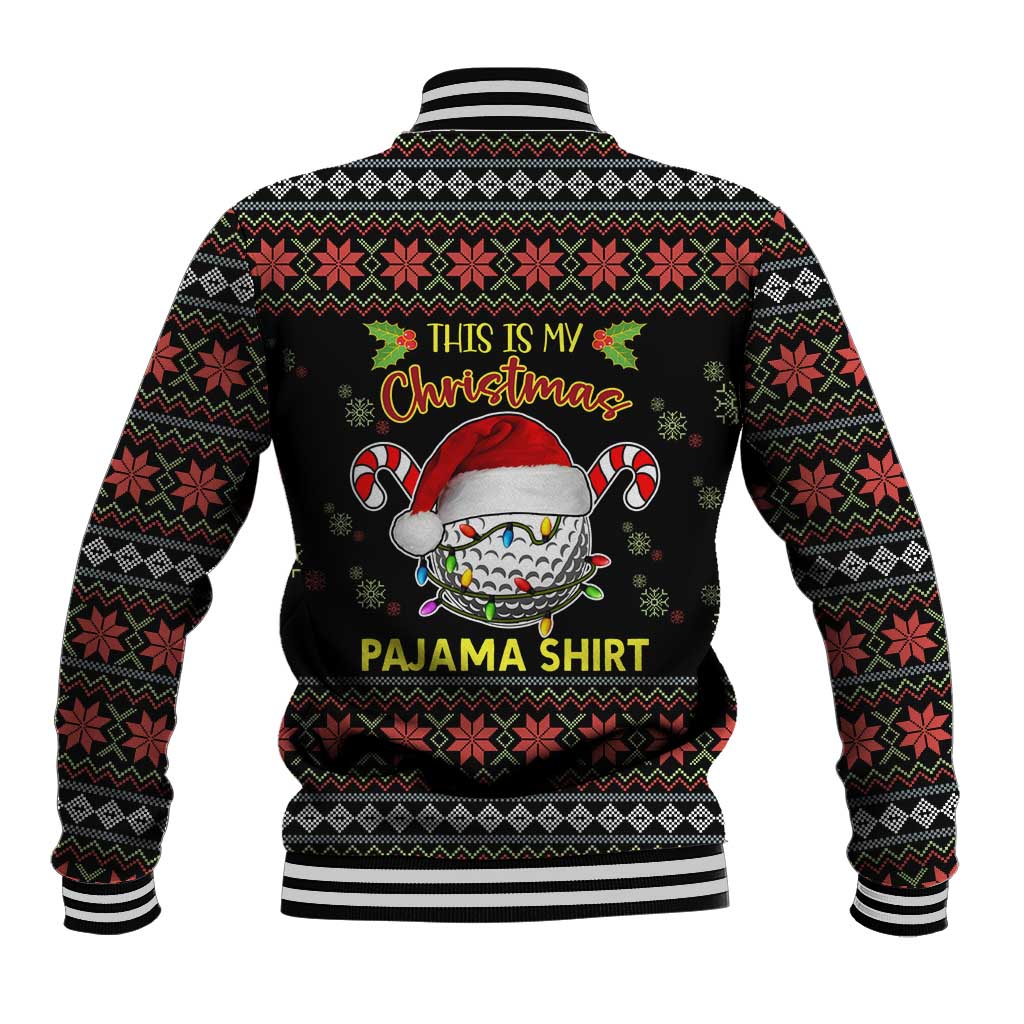 Golf Pajama Christmas Baseball Jacket Xmas Holiday Patterns - Wonder Print Shop