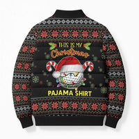 Golf Pajama Christmas Bomber Puffer Jacket Xmas Holiday Patterns - Wonder Print Shop