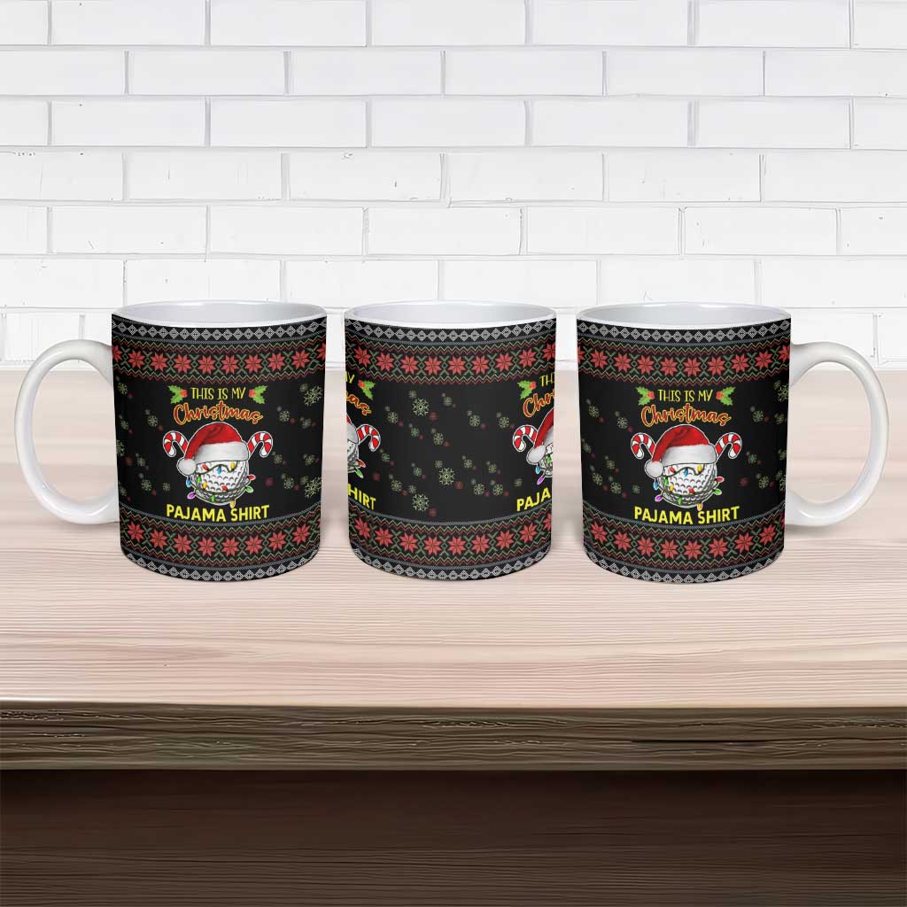Golf Pajama Christmas Ceramic Mug Xmas Holiday Patterns - Wonder Print Shop