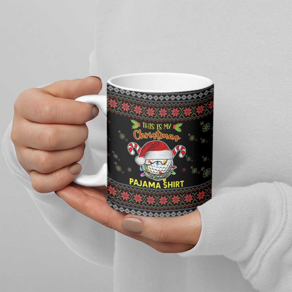 Golf Pajama Christmas Ceramic Mug Xmas Holiday Patterns - Wonder Print Shop
