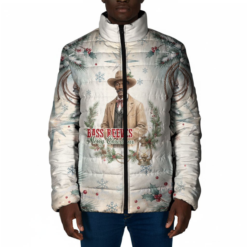 Bass Reeves Christmas Padded Jacket Old West Deputy Lawman Pine Branch Winter Holiday