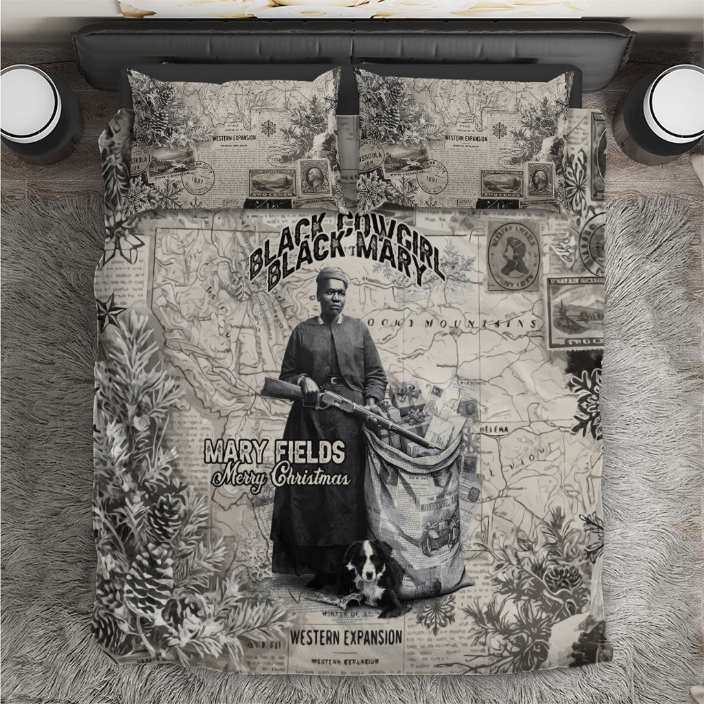 Mary Fields Christmas Bedding Set Stagecoach Mary Vintage Western Map Mail Carrier