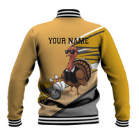 Personalized Cool Turkey Bowling Baseball Jacket with Sunglasses Pins - Wonder Print Shop