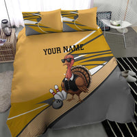 Personalized Cool Turkey Bowling Bedding Set with Sunglasses Pins - Wonder Print Shop