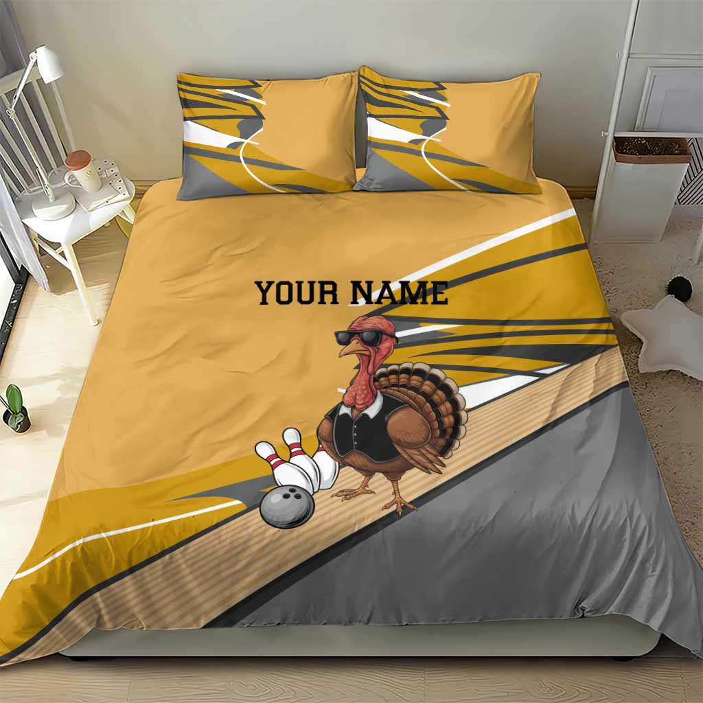 Personalized Cool Turkey Bowling Bedding Set with Sunglasses Pins - Wonder Print Shop