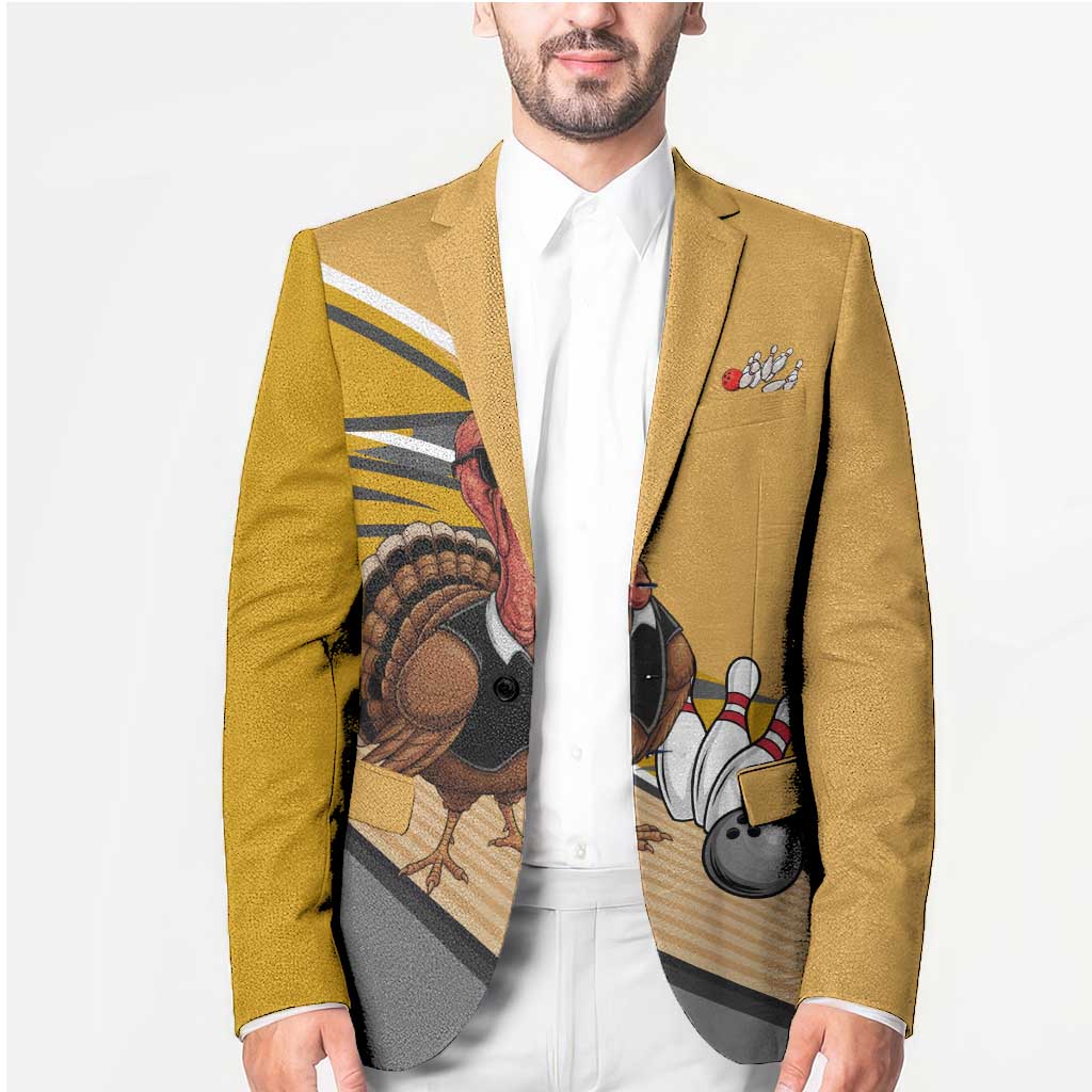 Personalized Cool Turkey Bowling Blazer with Sunglasses Pins - Wonder Print Shop