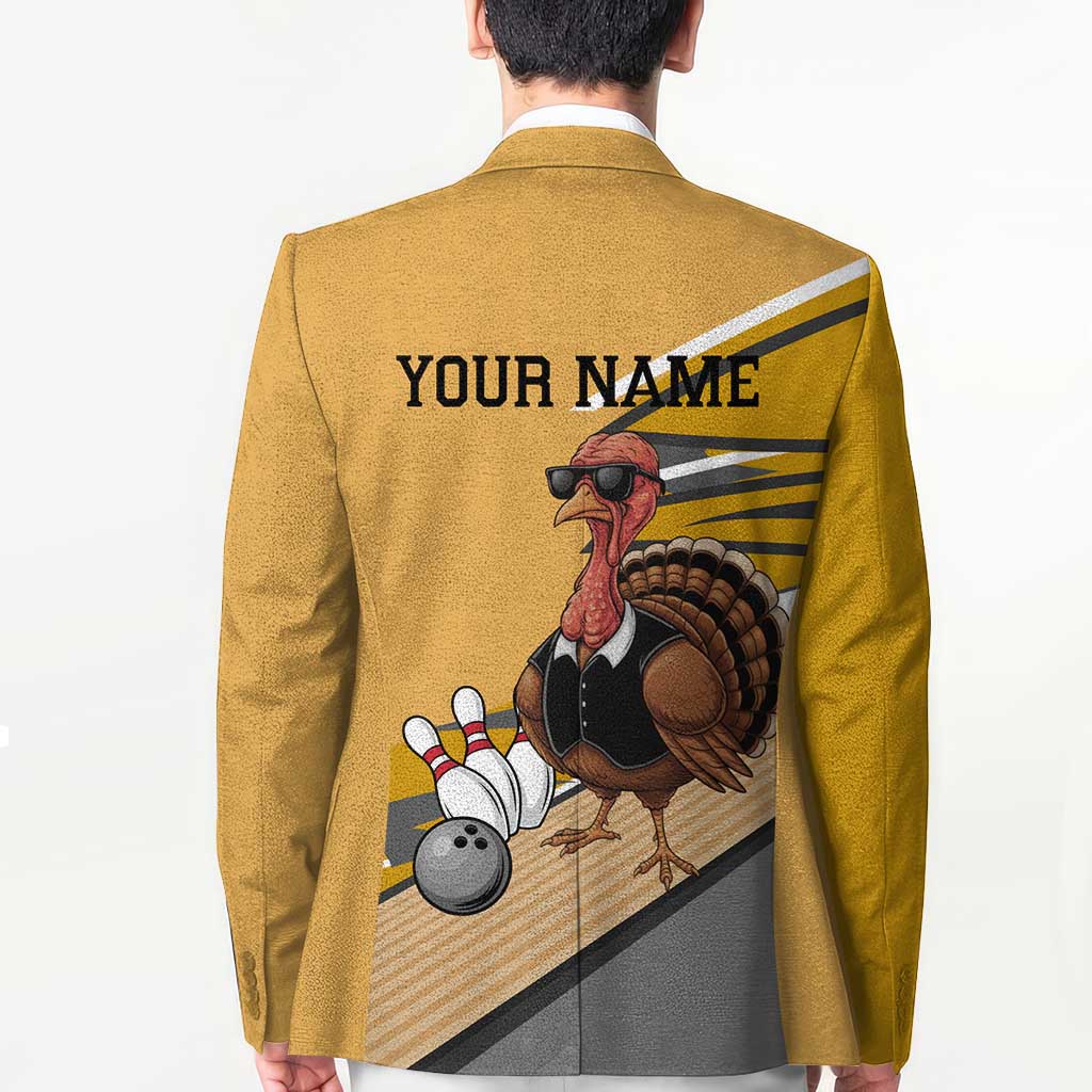 Personalized Cool Turkey Bowling Blazer with Sunglasses Pins - Wonder Print Shop