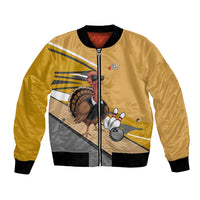 Personalized Cool Turkey Bowling Bomber Jacket with Sunglasses Pins - Wonder Print Shop