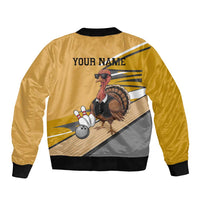 Personalized Cool Turkey Bowling Bomber Jacket with Sunglasses Pins - Wonder Print Shop