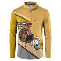 Personalized Cool Turkey Bowling Button Sweatshirt with Sunglasses Pins - Wonder Print Shop