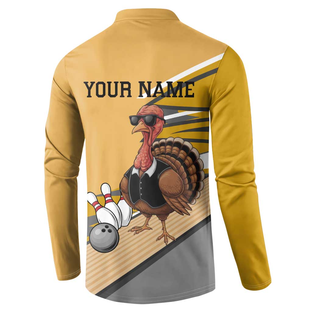 Personalized Cool Turkey Bowling Button Sweatshirt with Sunglasses Pins - Wonder Print Shop