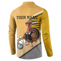 Personalized Cool Turkey Bowling Button Sweatshirt with Sunglasses Pins - Wonder Print Shop