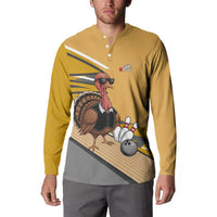 Personalized Cool Turkey Bowling Button Sweatshirt with Sunglasses Pins - Wonder Print Shop