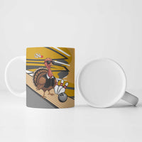 Personalized Cool Turkey Bowling Ceramic Mug with Sunglasses Pins - Wonder Print Shop
