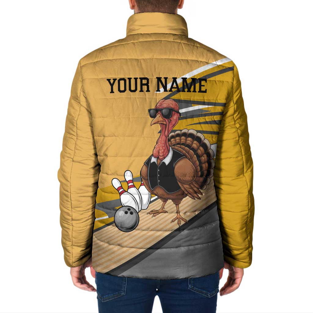 Personalized Cool Turkey Bowling Padded Jacket with Sunglasses Pins - Wonder Print Shop