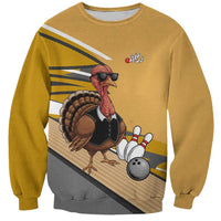 Personalized Cool Turkey Bowling Sweatshirt with Sunglasses Pins - Wonder Print Shop