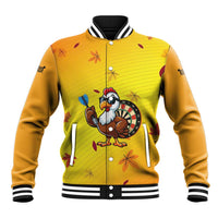 Personalized Funny Turkey Darts Baseball Jacket with Sunglasses Dartboard - Wonder Print Shop