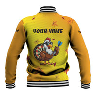 Personalized Funny Turkey Darts Baseball Jacket with Sunglasses Dartboard - Wonder Print Shop