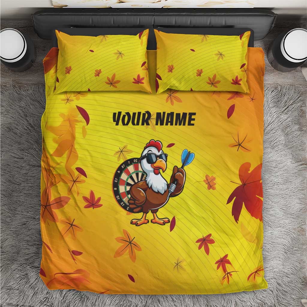 Personalized Funny Turkey Darts Bedding Set with Sunglasses Dartboard - Wonder Print Shop