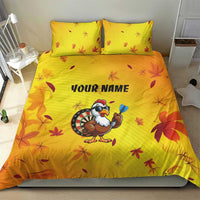 Personalized Funny Turkey Darts Bedding Set with Sunglasses Dartboard - Wonder Print Shop