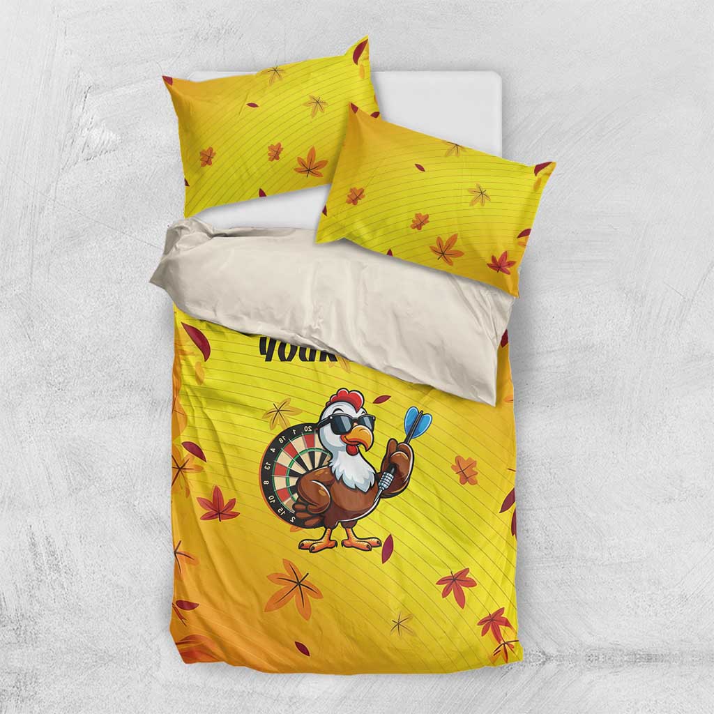 Personalized Funny Turkey Darts Bedding Set with Sunglasses Dartboard - Wonder Print Shop