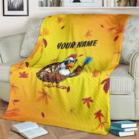Personalized Funny Turkey Darts Blanket with Sunglasses Dartboard - Wonder Print Shop