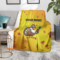 Personalized Funny Turkey Darts Blanket with Sunglasses Dartboard - Wonder Print Shop