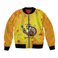 Personalized Funny Turkey Darts Bomber Jacket with Sunglasses Dartboard - Wonder Print Shop