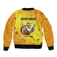 Personalized Funny Turkey Darts Bomber Jacket with Sunglasses Dartboard - Wonder Print Shop