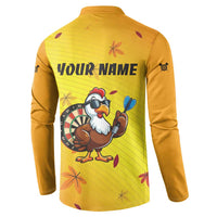 Personalized Funny Turkey Darts Button Sweatshirt with Sunglasses Dartboard - Wonder Print Shop