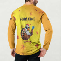 Personalized Funny Turkey Darts Button Sweatshirt with Sunglasses Dartboard - Wonder Print Shop