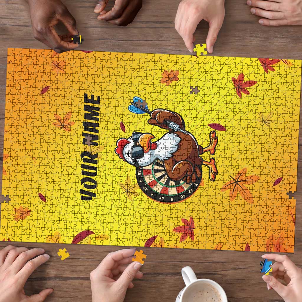 Personalized Funny Turkey Darts Puzzle with Sunglasses Dartboard - Wonder Print Shop