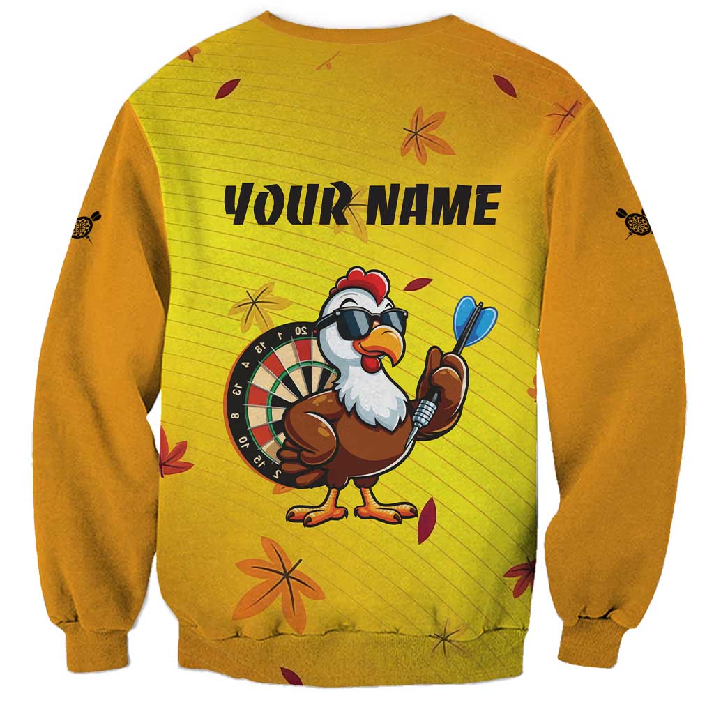 Personalized Funny Turkey Darts Sweatshirt with Sunglasses Dartboard - Wonder Print Shop