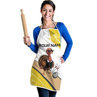 Personalized Funny Turkey Bowling Apron with Cool Sunglasses Pins Yellow and White - Wonder Print Shop
