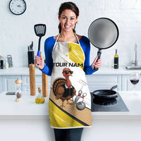 Personalized Funny Turkey Bowling Apron with Cool Sunglasses Pins Yellow and White - Wonder Print Shop