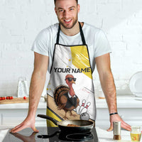 Personalized Funny Turkey Bowling Apron with Cool Sunglasses Pins Yellow and White - Wonder Print Shop
