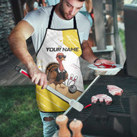 Personalized Funny Turkey Bowling Apron with Cool Sunglasses Pins Yellow and White - Wonder Print Shop