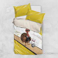 Personalized Funny Turkey Bowling Bedding Set with Cool Sunglasses Pins Yellow and White - Wonder Print Shop