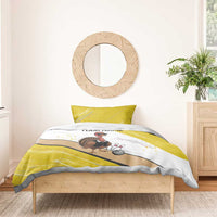 Personalized Funny Turkey Bowling Bedding Set with Cool Sunglasses Pins Yellow and White - Wonder Print Shop