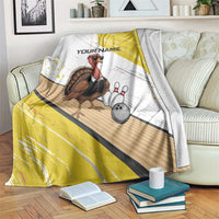 Personalized Funny Turkey Bowling Blanket with Cool Sunglasses Pins Yellow and White - Wonder Print Shop
