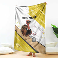 Personalized Funny Turkey Bowling Blanket with Cool Sunglasses Pins Yellow and White - Wonder Print Shop
